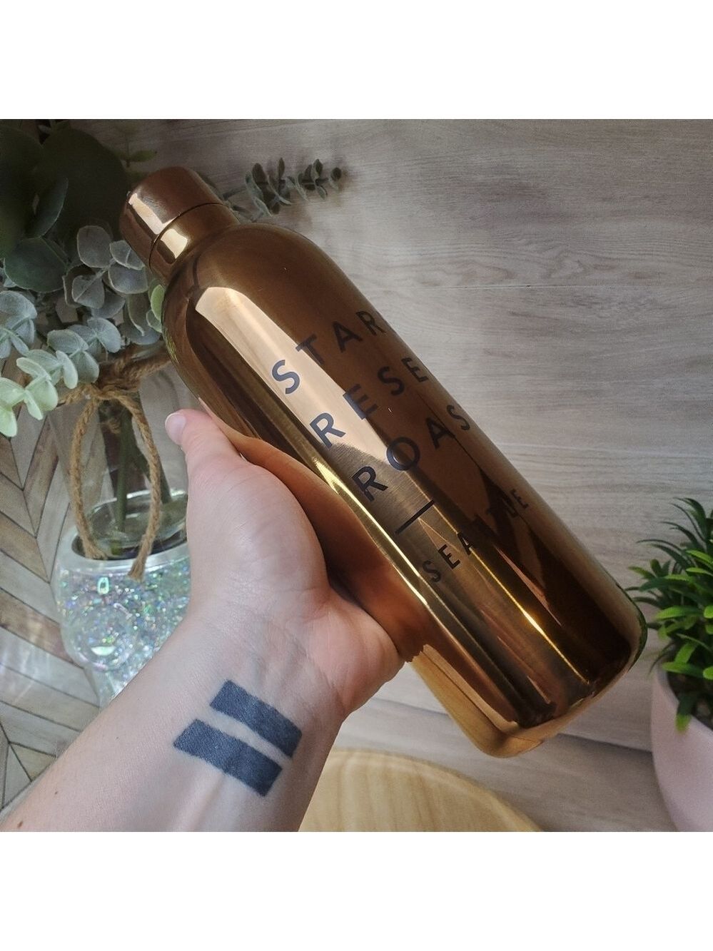 Starbucks Reserve Roastery Seattle Bronze Water Bottle 20 FL Oz Twisting Cap